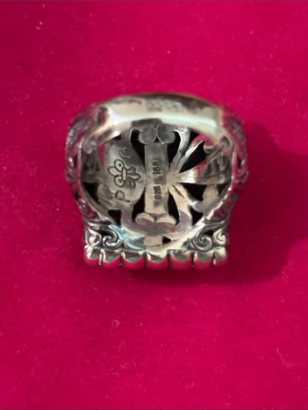 Phillip Gavriel Intricate Silver-Tone Filigree Square Ring - Women Jewelry